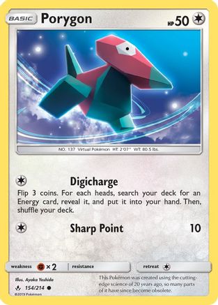 SM Unbroken Bonds 154/214 Porygon (154) - Common