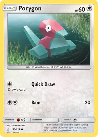 SM Unbroken Bonds 155/214 Porygon (155) - Common