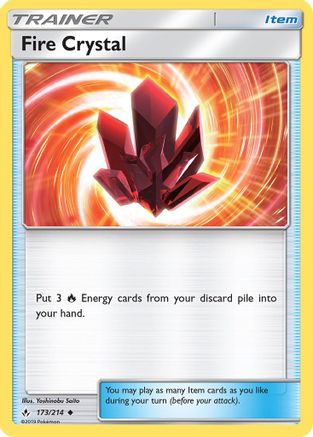SM Unbroken Bonds 173/214 Fire Crystal - Reverse Holofoil - Uncommon