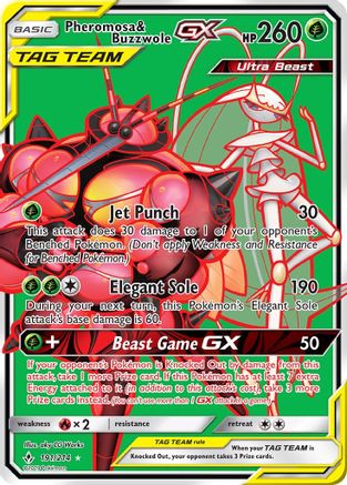 SM Unbroken Bonds 191 Pheromosa & Buzzwole GX (191) (Full Art) - Holofoil - Ultra Rare