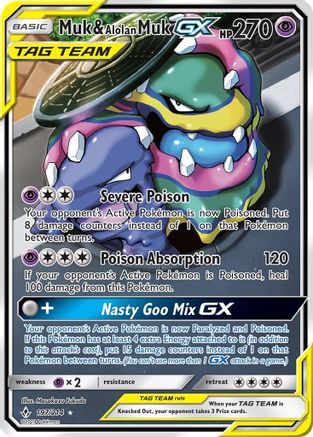 SM Unbroken Bonds 197 Muk & Alolan Muk GX (197) (Full Art) - Holofoil - Ultra Rare