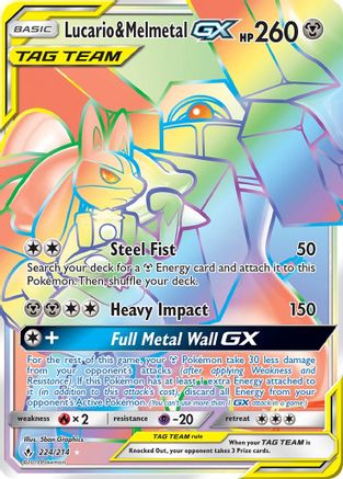 SM Unbroken Bonds 224 Lucario & Melmetal GX (Secret) - Holofoil - Secret Rare
