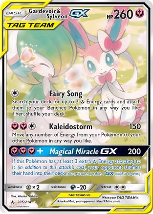 SM Unbroken Bonds 205 Gardevoir & Sylveon GX (205) (Alternate Full Art) - Holofoil - Ultra Rare