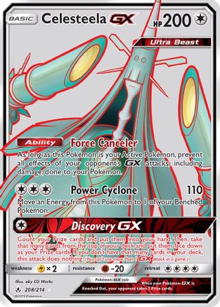 SM Unbroken Bonds 208 Celesteela GX (Full Art) - Holofoil - Ultra Rare
