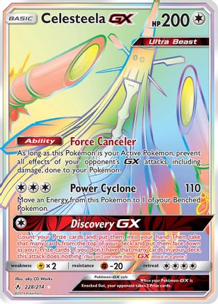 SM Unbroken Bonds 228 Celesteela GX (Secret) - Holofoil - Secret Rare