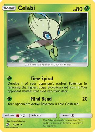 SM Unified Minds 004/236 Celebi - Holofoil - Holo Rare
