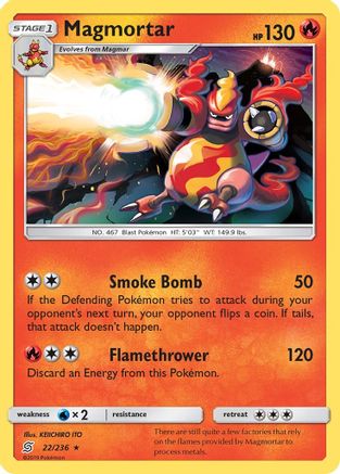 SM Unified Minds 022 Magmortar - Reverse Holofoil - Rare