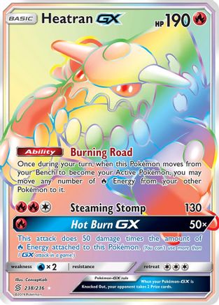 SM Unified Minds 238 Heatran GX (Secret) - Holofoil - Secret Rare