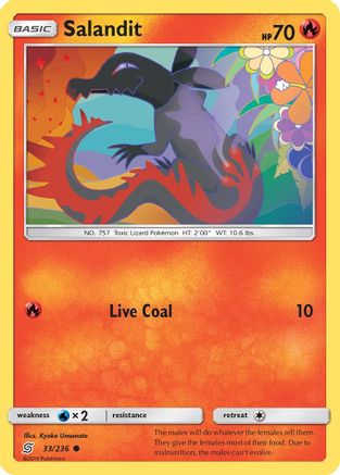 SM Unified Minds 033/236 Salandit (33) - Reverse Holofoil - Common
