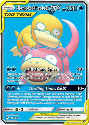 SM Unified Minds 217 Slowpoke & Psyduck GX (Full Art) - Holofoil - Ultra Rare