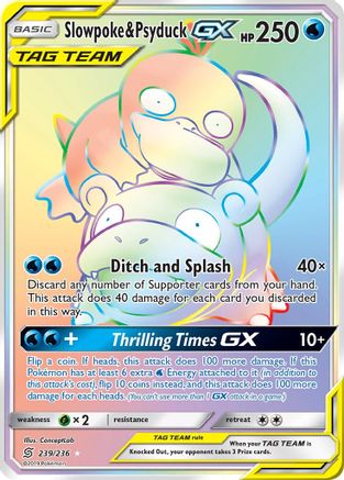 SM Unified Minds 239 Slowpoke & Psyduck GX (Secret) - Holofoil - Secret Rare