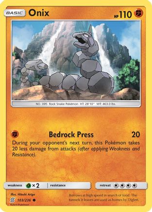 SM Unified Minds 103/236 Onix - Reverse Holofoil - Common