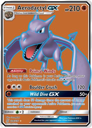 SM Unified Minds 224 Aerodactyl GX (Full Art) - Holofoil - Ultra Rare