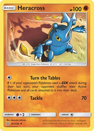 SM Unified Minds 107/236 Heracross - Reverse Holofoil - Uncommon