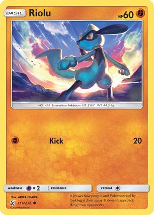 SM Unified Minds 116/236 Riolu (116) - Reverse Holofoil - Common