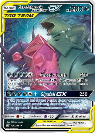 SM Unified Minds 126/236 Mega Sableye & Tyranitar GX - Holofoil - Ultra Rare