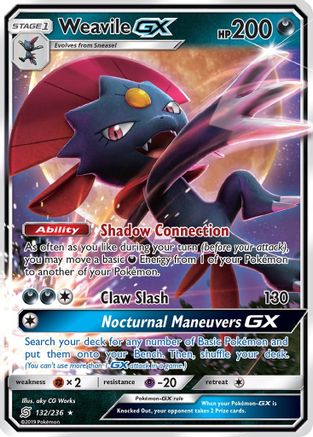 SM Unified Minds 132/236 Weavile GX - Holofoil - Ultra Rare