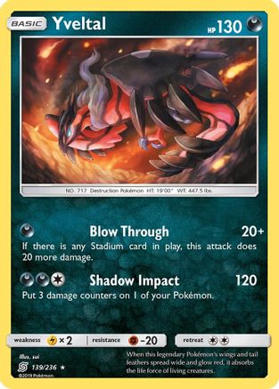 SM Unified Minds 139/236 Yveltal - Reverse Holofoil - Holo Rare