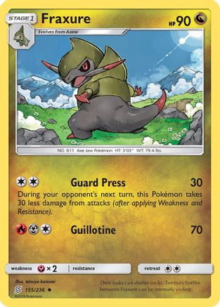 SM Unified Minds 155/236 Fraxure - Reverse Holofoil - Uncommon