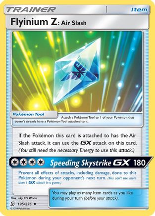 SM Unified Minds 195 Flyinium Z: Air Slash - Reverse Holofoil - Uncommon