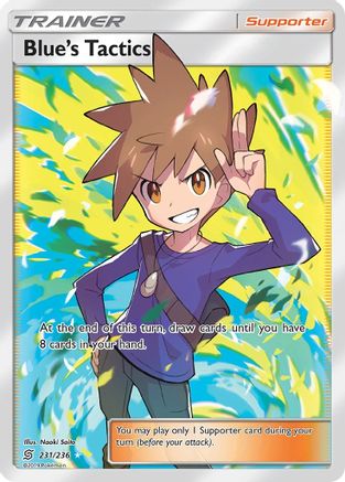 SM Unified Minds 231 Blue's Tactics (Full Art) - Holofoil - Ultra Rare