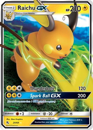 Hidden Fates 020/68 Raichu GX - Holofoil - Ultra Rare
