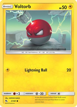 Hidden Fates 021/68 Voltorb - Reverse Holofoil - Common