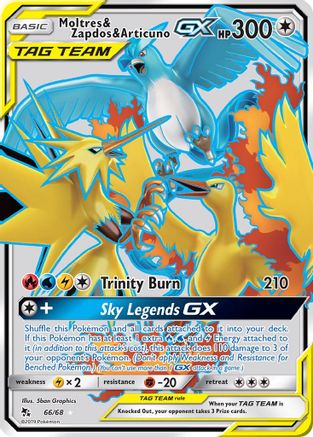 Hidden Fates 066/68 Moltres & Zapdos & Articuno GX (Full Art) - Holofoil - Ultra Rare