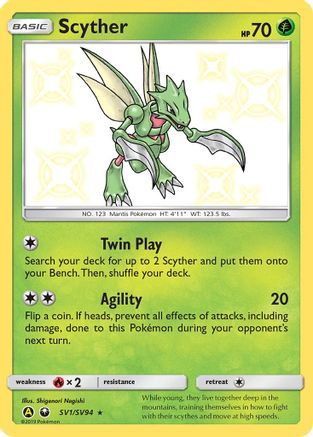 Hidden Fates Shiny Vault SV1/SV94 Scyther - Holofoil - Shiny Holo Rare