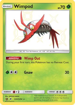 Hidden Fates Shiny Vault SV4/SV94 Wimpod - Holofoil - Shiny Holo Rare
