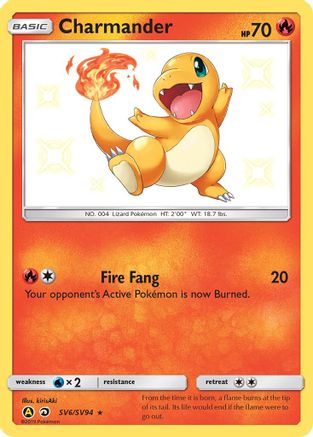Hidden Fates Shiny Vault SV6/SV94 Charmander - Holofoil - Shiny Holo Rare