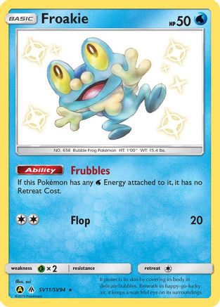 Hidden Fates Shiny Vault SV11/SV94 Froakie - Holofoil - Shiny Holo Rare