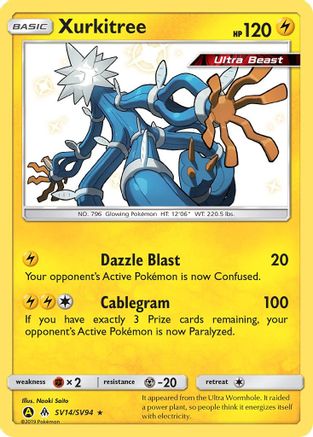 Hidden Fates Shiny Vault SV14/SV94 Xurkitree - Holofoil - Shiny Holo Rare