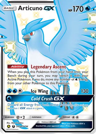 Hidden Fates Shiny Vault SV54/SV94 Articuno GX - Holofoil - Shiny Holo Rare