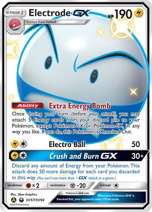 Hidden Fates Shiny Vault SV57/SV94 Electrode GX - Holofoil - Shiny Holo Rare