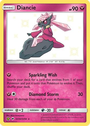 Hidden Fates Shiny Vault SV36/SV94 Diancie - Holofoil - Shiny Holo Rare