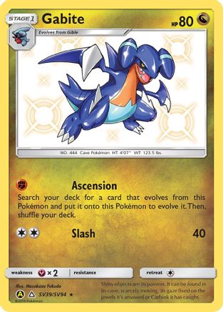 Hidden Fates Shiny Vault SV39/SV94 Gabite - Holofoil - Shiny Holo Rare
