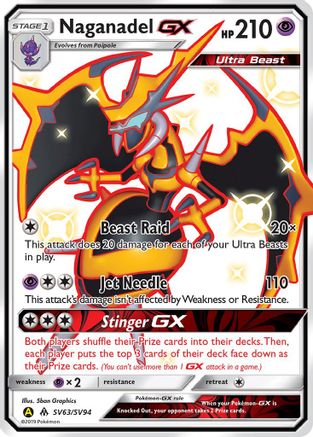 Hidden Fates Shiny Vault SV63/SV94 Naganadel GX - Holofoil - Shiny Holo Rare