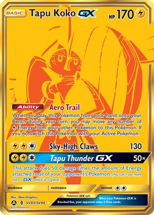 Hidden Fates Shiny Vault SV93 Tapu Koko GX - Holofoil - Shiny Holo Rare