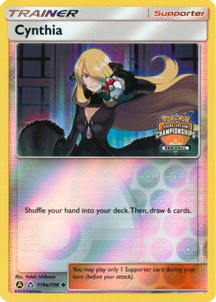League & Championship Cards /156 Cynthia - 119a/156 (Regional Championships) - Reverse Holofoil - Promo