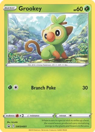 SWSH Sword & Shield Promo Cards SWSH001 Grookey - Holofoil - Promo