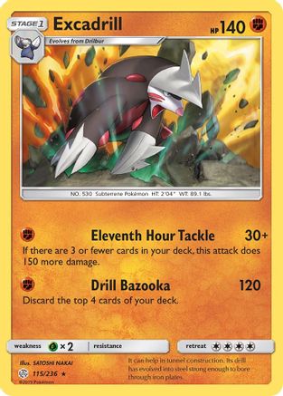 SM Cosmic Eclipse 115/236 Excadrill - Reverse Holofoil - Holo Rare