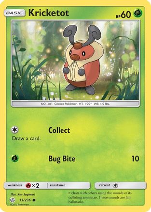 SM Cosmic Eclipse 013/236 Kricketot - Reverse Holofoil - Common