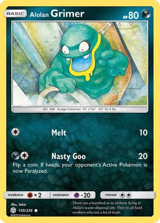 SM Cosmic Eclipse 130/236 Alolan Grimer - Reverse Holofoil - Common