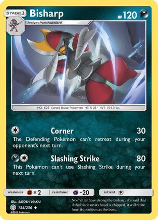 SM Cosmic Eclipse 135 Bisharp - Reverse Holofoil - Uncommon