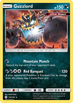 SM Cosmic Eclipse 136/236 Guzzlord - Holofoil - Holo Rare