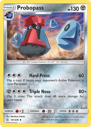 SM Cosmic Eclipse 141 Probopass - Reverse Holofoil - Uncommon