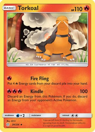 SM Cosmic Eclipse 029/236 Torkoal - Reverse Holofoil - Uncommon