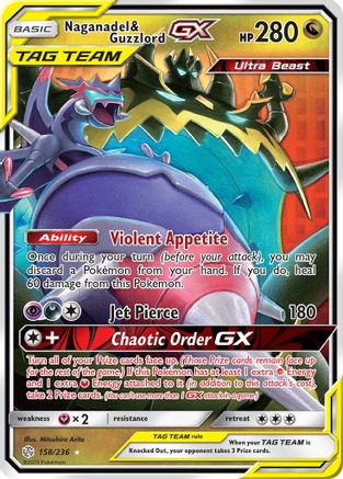 SM Cosmic Eclipse 158/236 Naganadel & Guzzlord GX - Holofoil - Ultra Rare