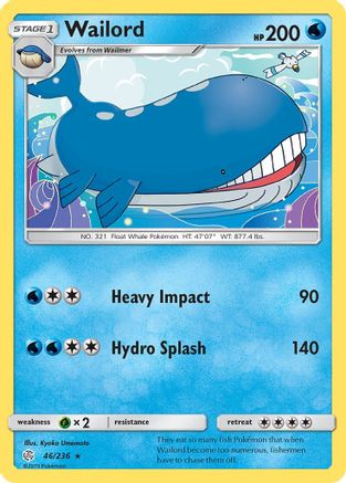 SM Cosmic Eclipse 046/236 Wailord - Reverse Holofoil - Rare